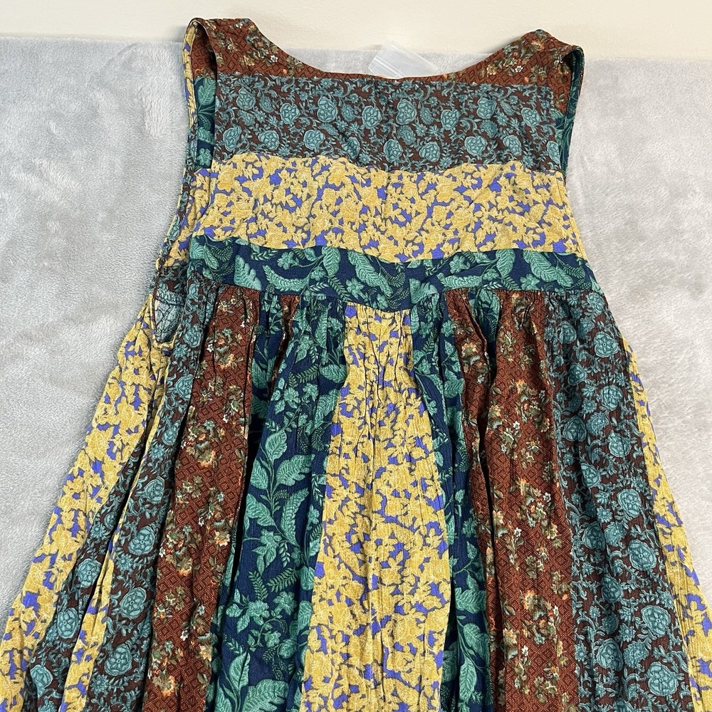 Easel NWT Patchwork Floral Jumper Dress Women's Small Boho Sleeveless Maxi - Picture 7 of 13